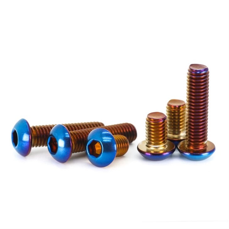 M3 M4 X 8mm 10mm 12mm 16mm 20mm 25mm ISO7380 Metric Round Head Allen Screw Burnt Blue Titanium factory
