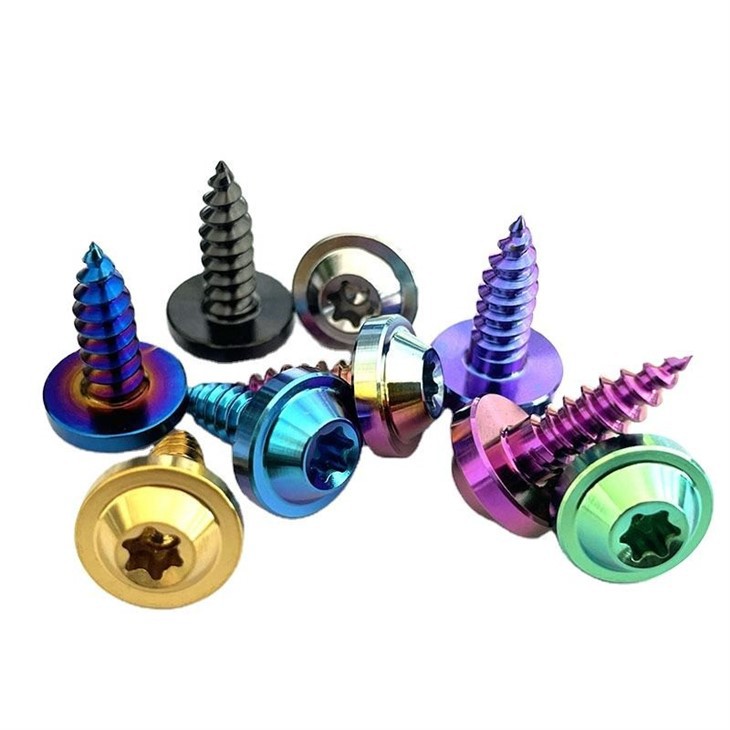 New GR5 Titanium Plum Head Self Tapping Screw M3 M4 M5 M6 Galvanized Drill End Self Tapping Screw Titanium Bolt For Motorcycle factory